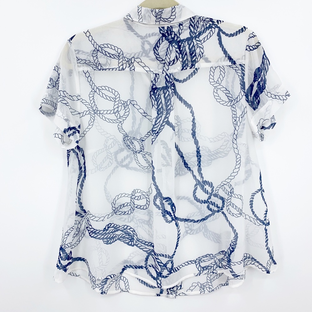 Cabi Boating Button Down Nautical Print Size S - image 4